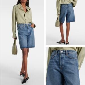 NEW AGOLDE Risha Low-rise Denim Bermuda Shorts in Alter Button Fly - Size 34